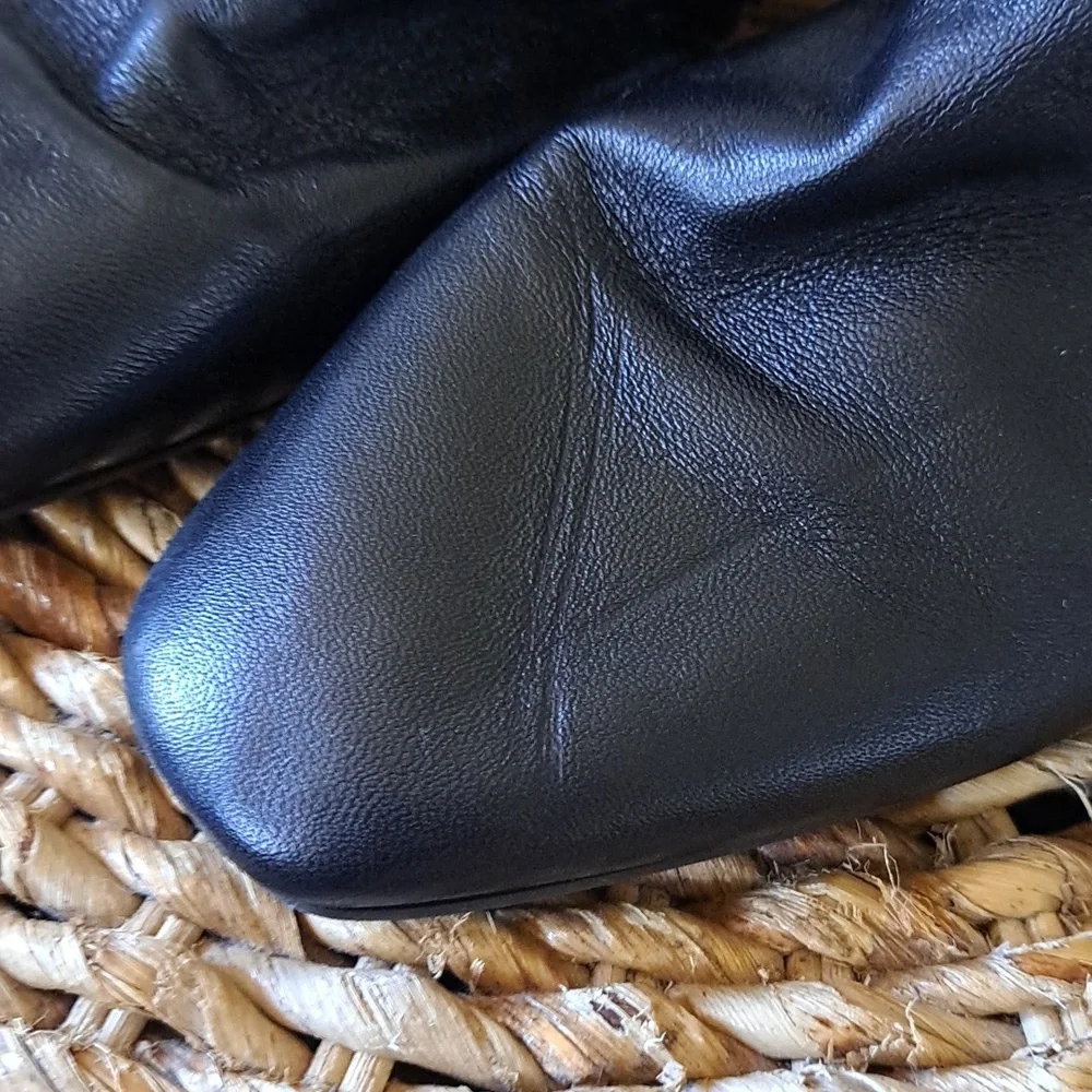 NWOT Aquatalia Womens Revy Black‎ Soft Napa Leather Slipper Loafers S-6.5